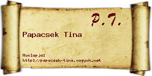 Papacsek Tina névjegykártya